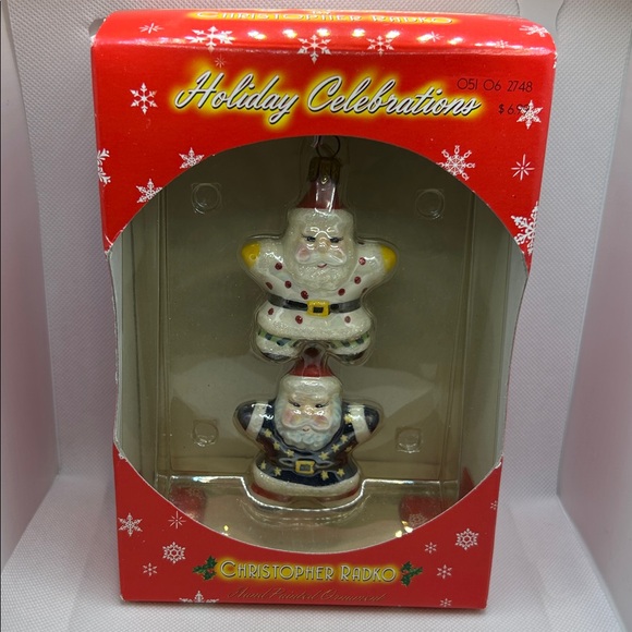2 Christopher Radko hand panted ornaments new - Picture 1 of 5